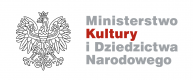Logotyp z godłem Polski - orłem w koronie z napisem Ministerstwo Kultury i Dziedzictwa Narodowego