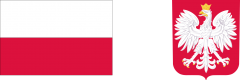 Biało-czerwona flaga Polski i godło Polski - biały orzeł w złotej koronie na czerwonym tle